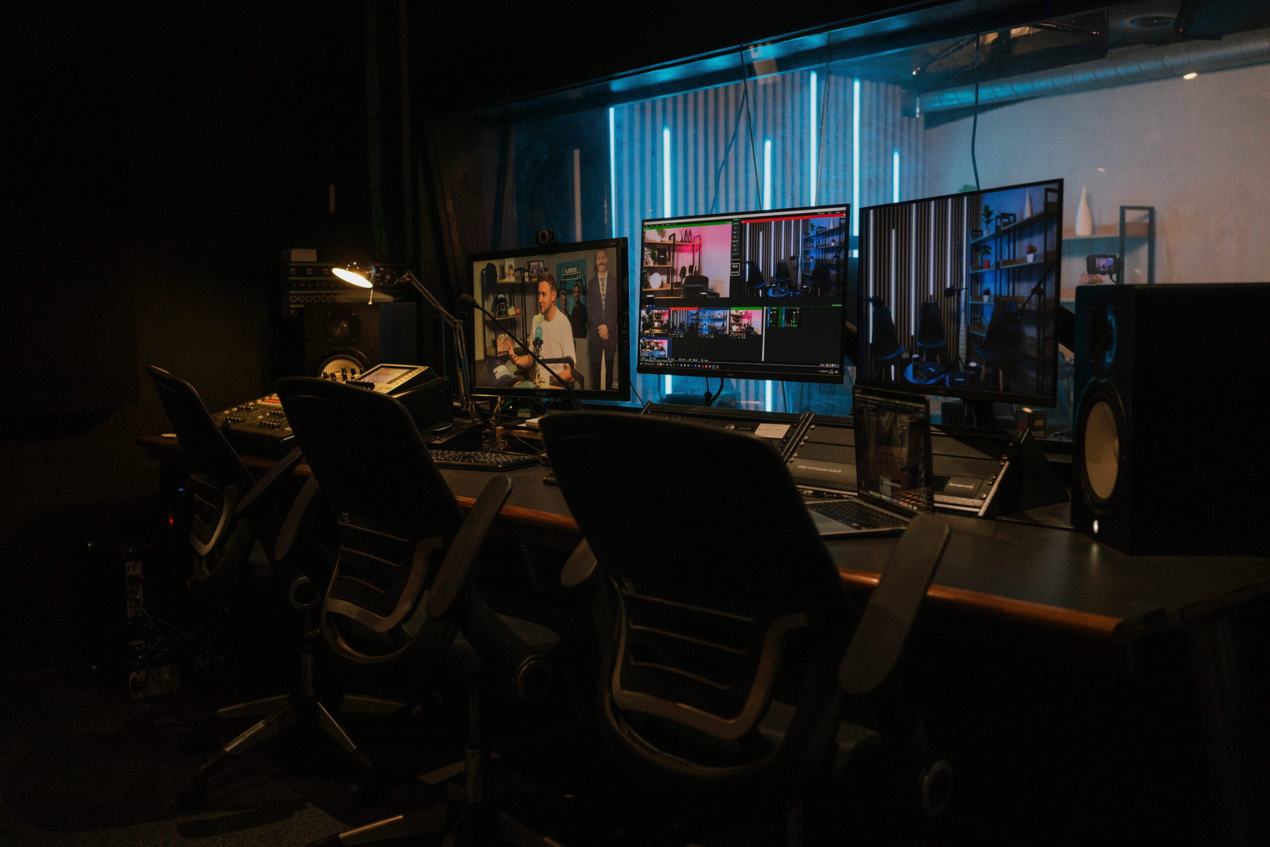 Professional studio production environment at Kennington Podcast Studios