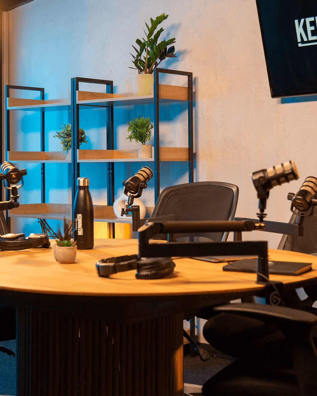 Simple podcast recording setup for starter sessions at Kennington Podcast Studios